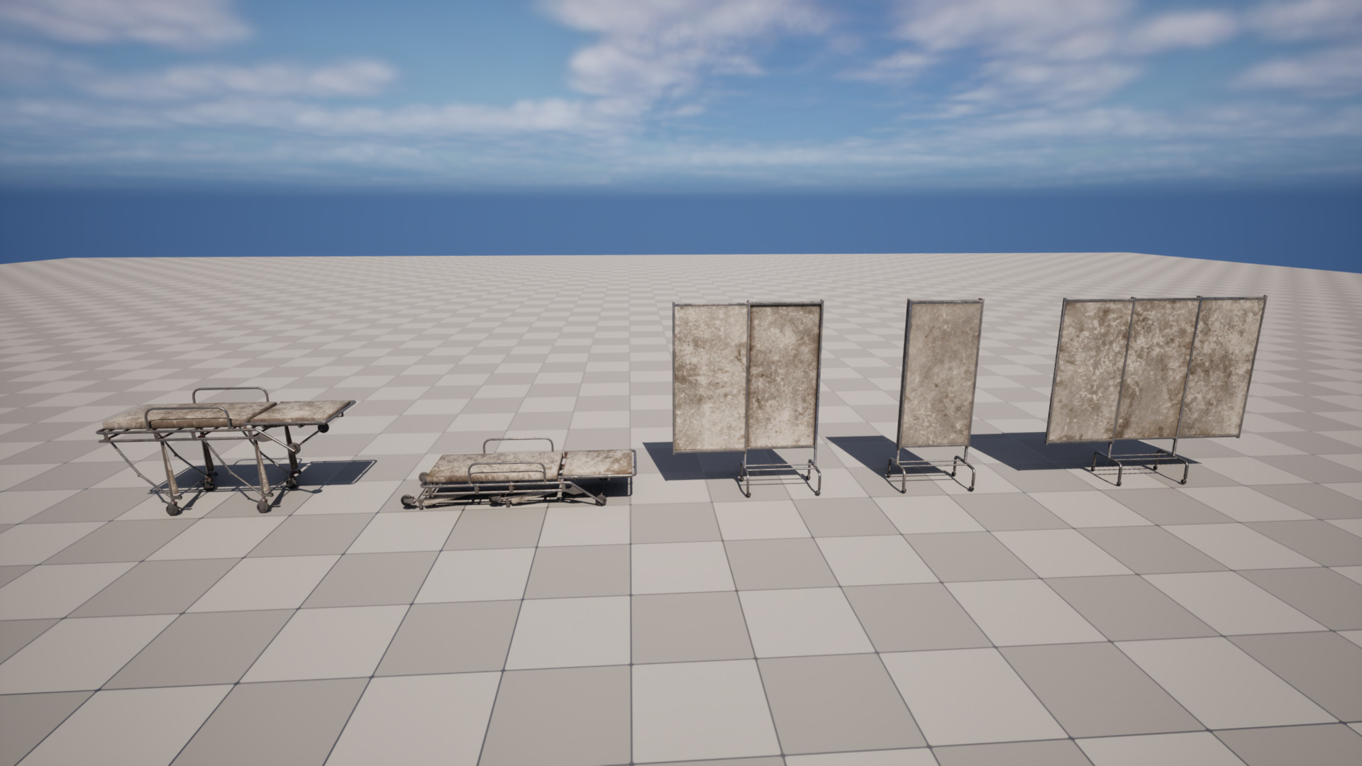 Hospital Gurney Low-poly 3D model_4