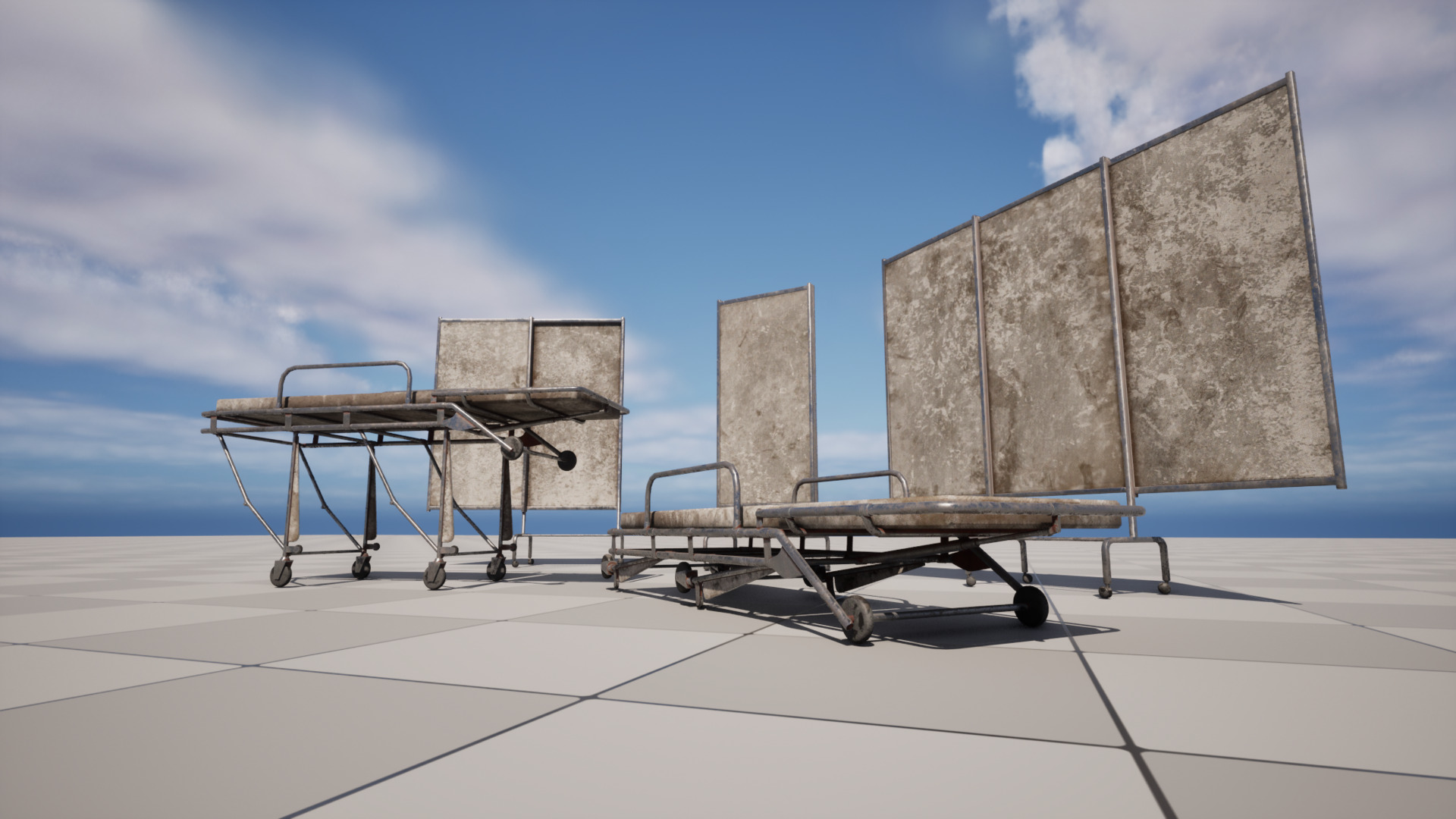 Hospital Gurney Low-poly 3D model_3