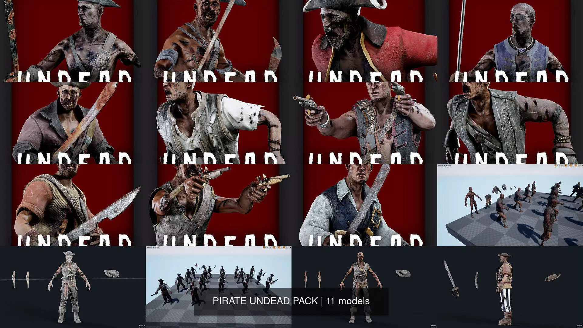 PIRATE UNDEAD PACK 3D Model Collection_1