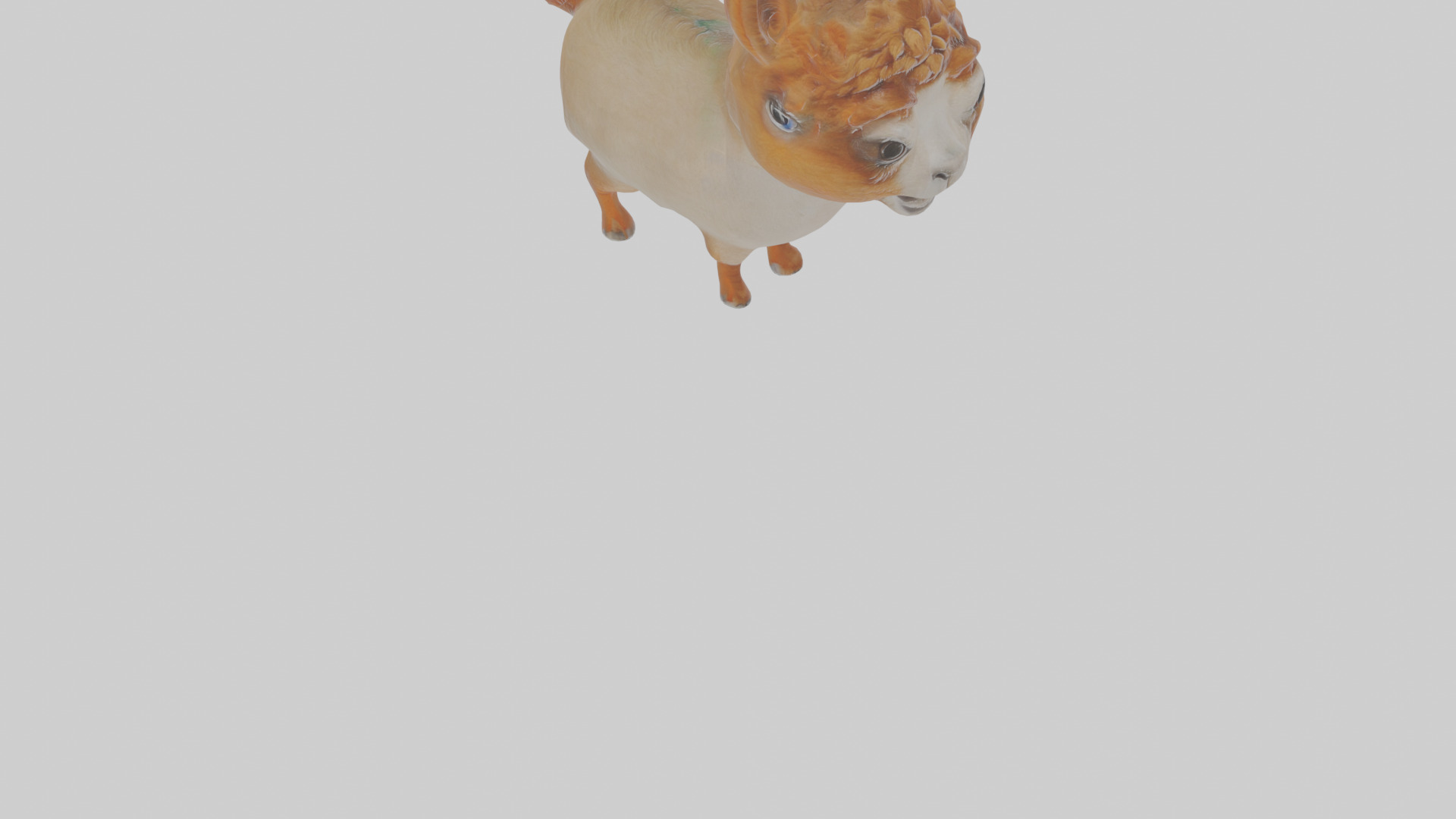 Cartoon Alpaca Low-poly 3D model_10