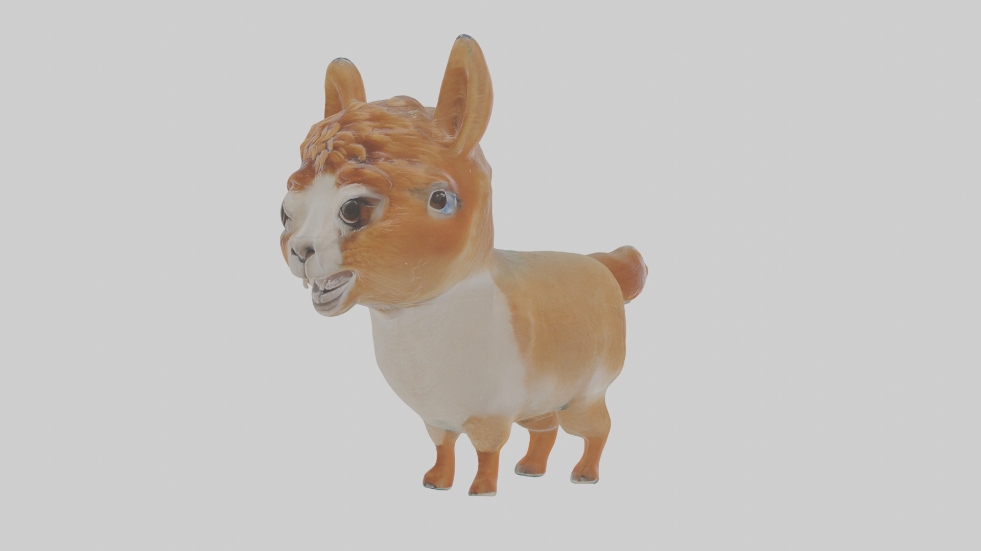 Cartoon Alpaca Low-poly 3D model_13