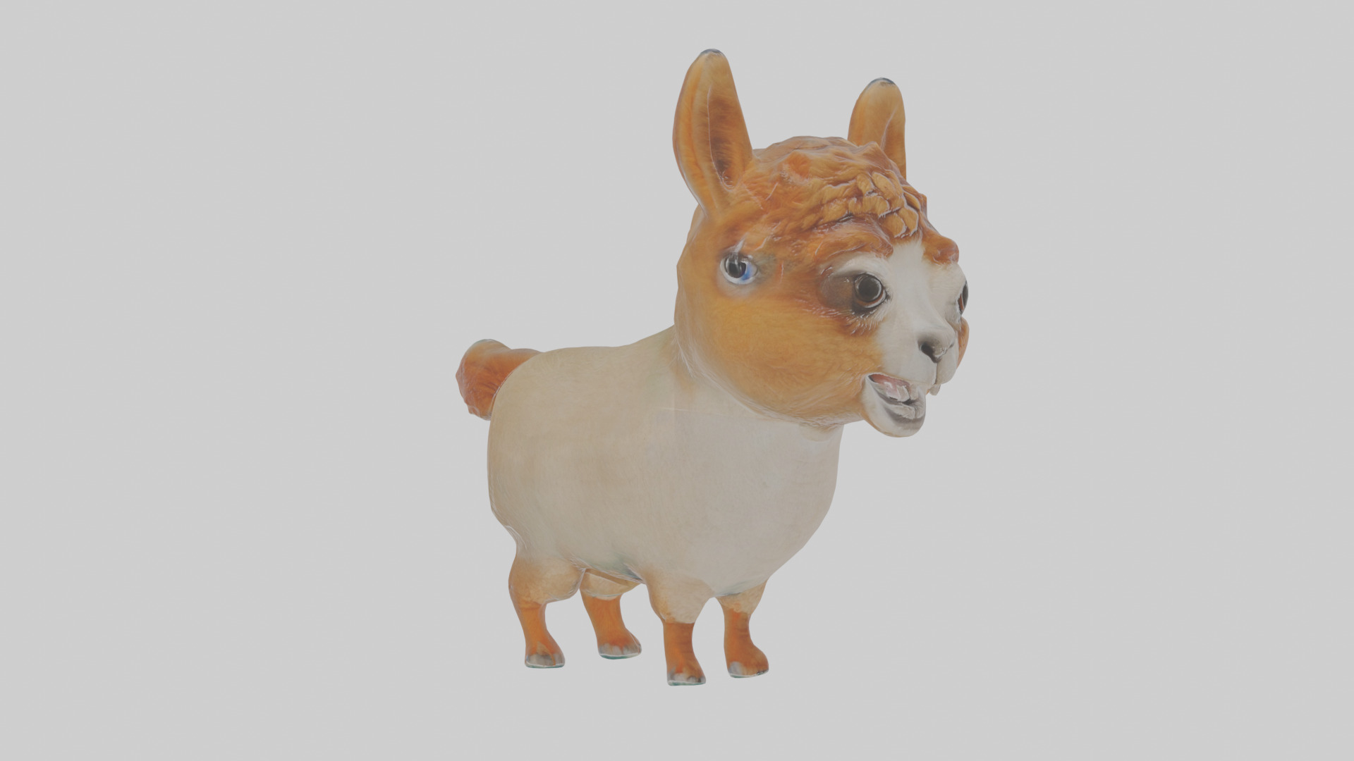 Cartoon Alpaca Low-poly 3D model_17