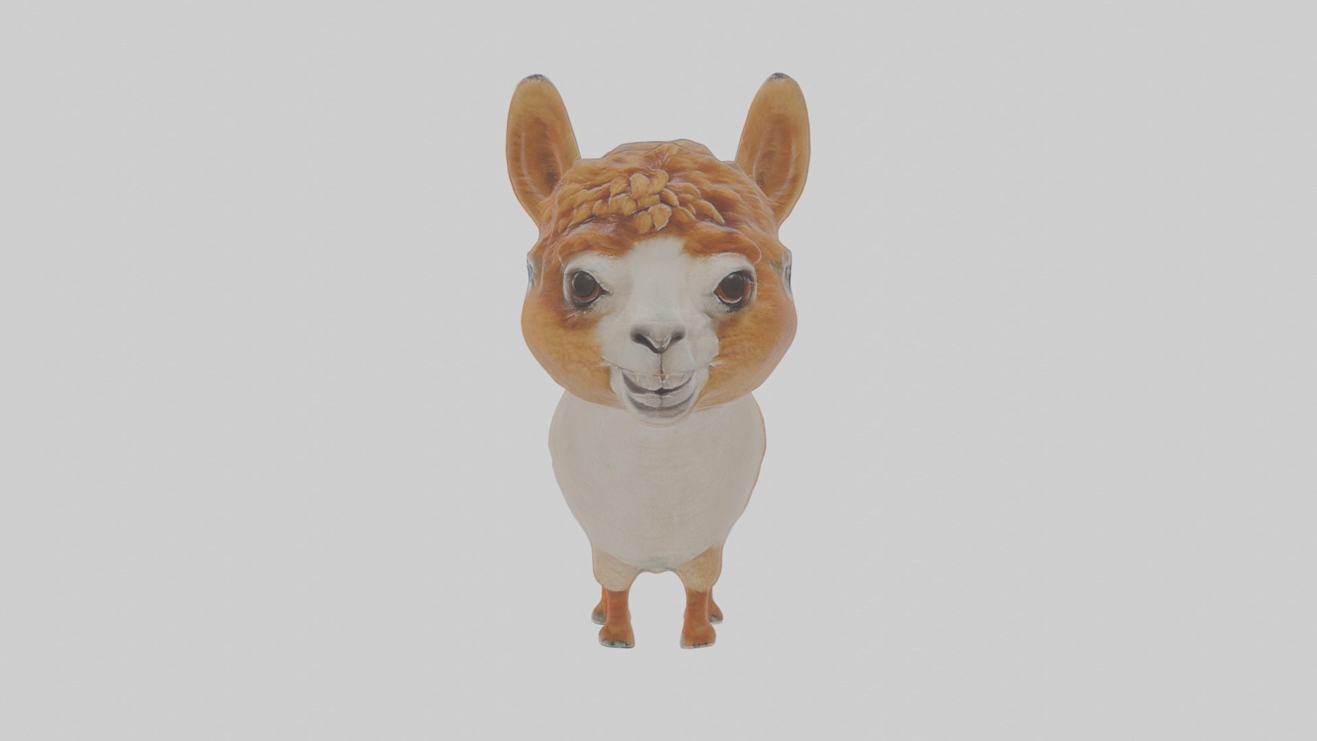 Cartoon Alpaca Low-poly 3D model_15