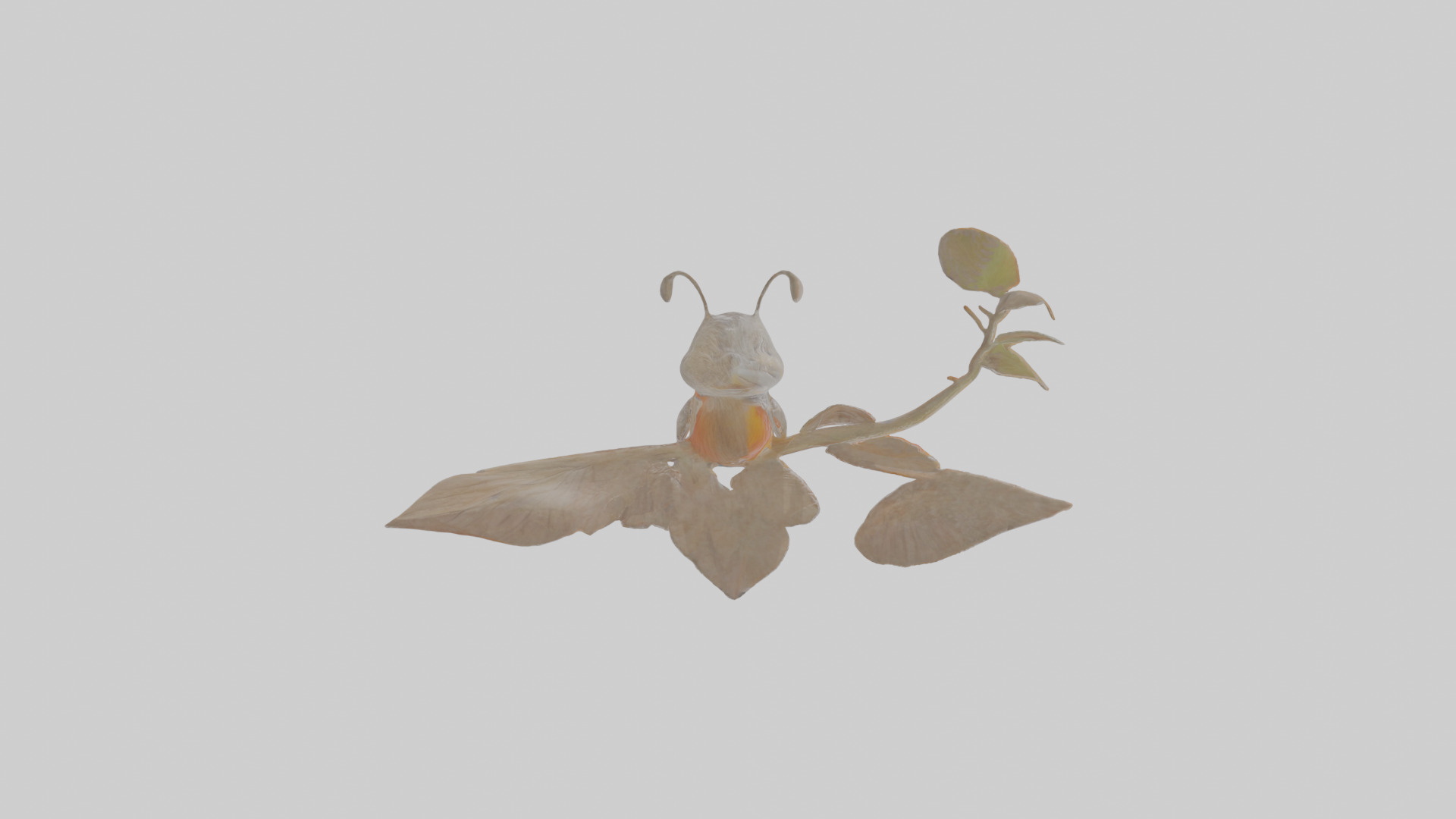 Cartoon Antpitta Low-poly 3D model_20