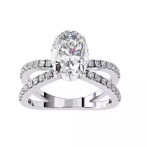 OVAL  DIAMOND RING -CAD-091 