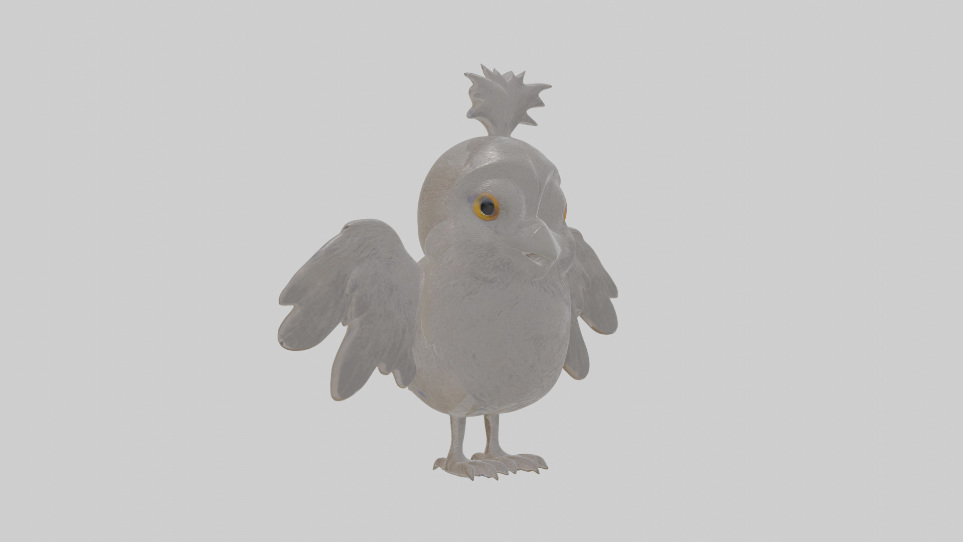 Cartoon Apostlebird Low-poly 3D model_17
