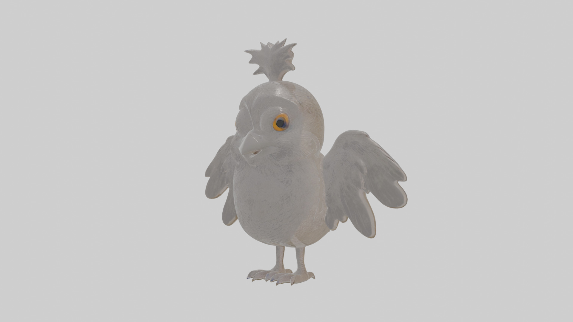Cartoon Apostlebird Low-poly 3D model_13