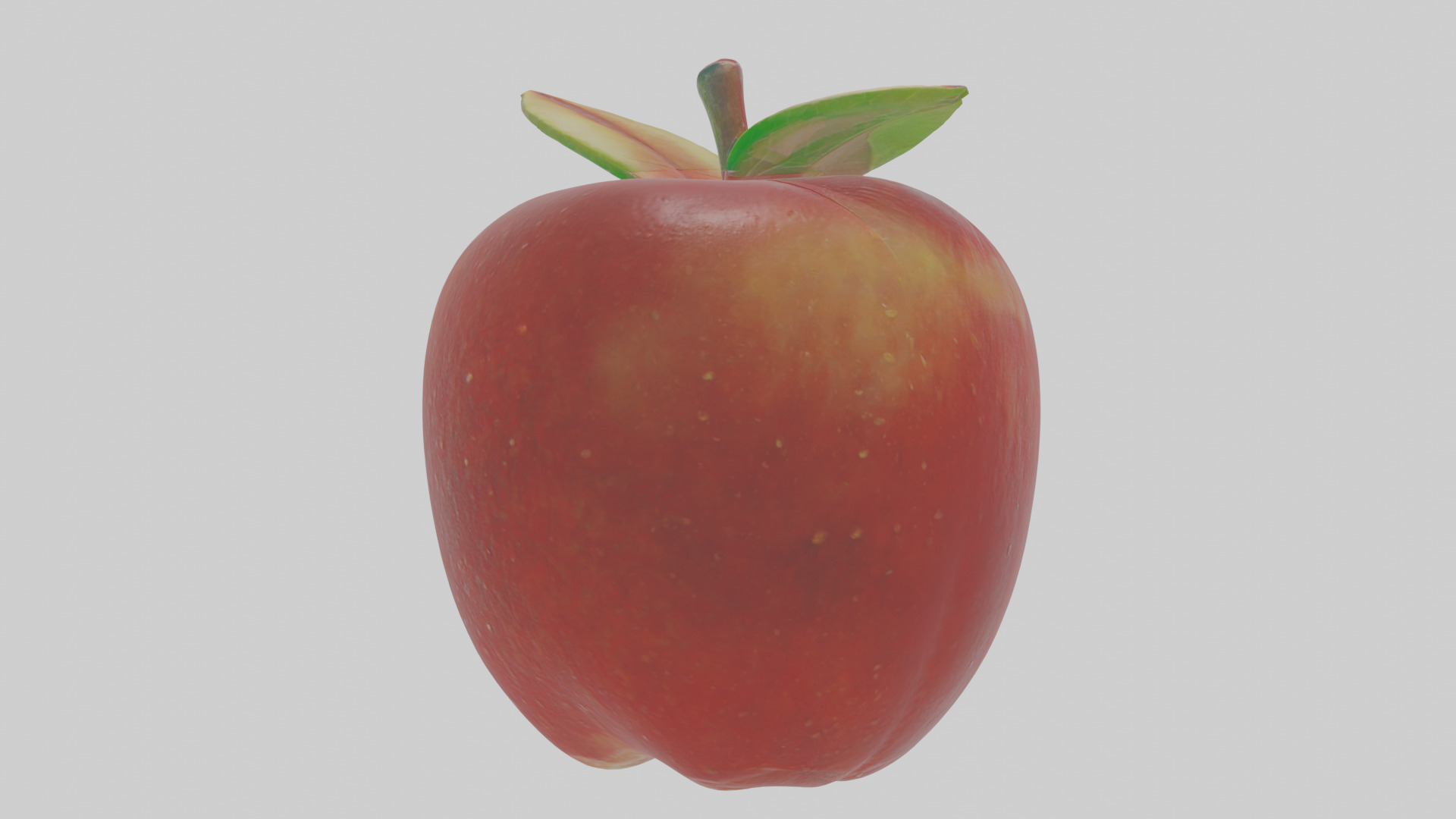 Cartoon Apple Low-poly 3D model_3