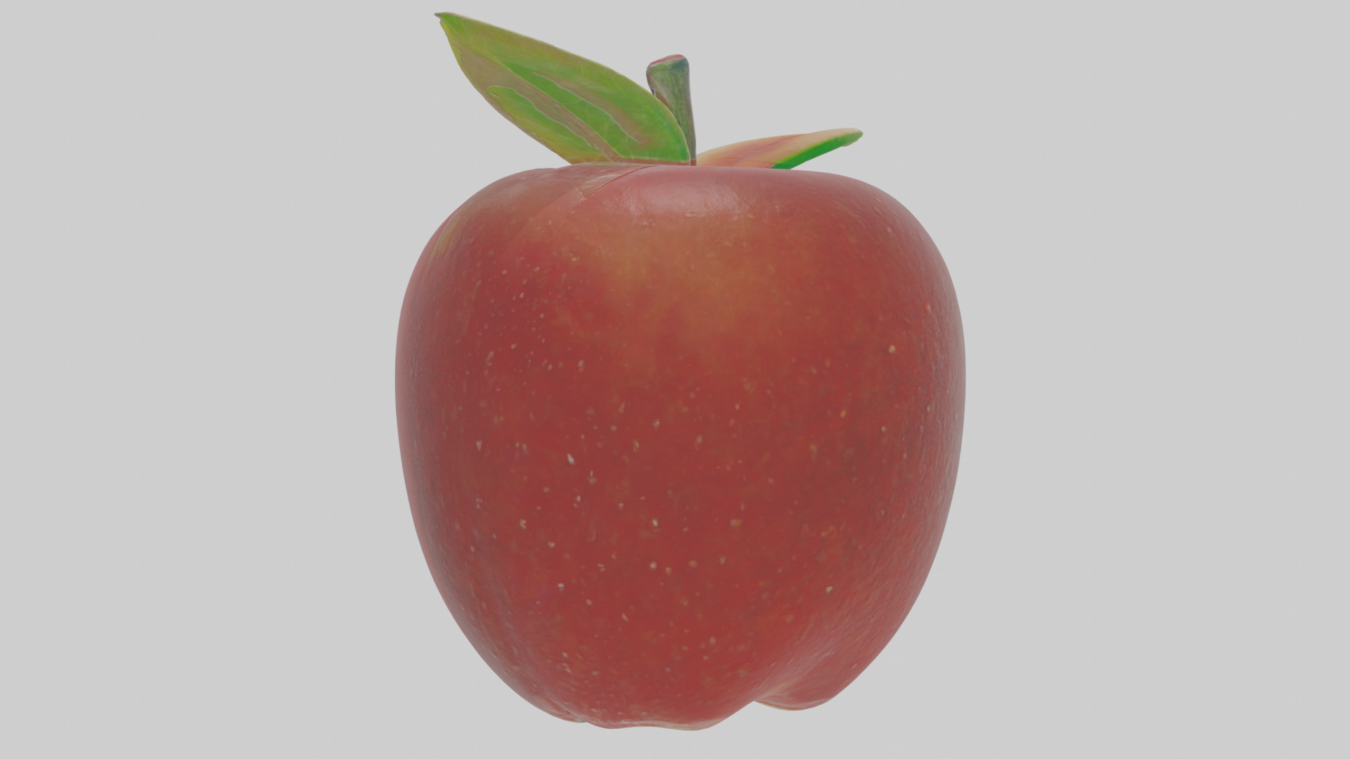 Cartoon Apple Low-poly 3D model_2