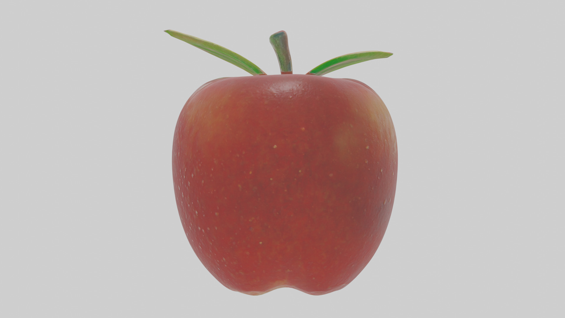 Cartoon Apple Low-poly 3D model_1