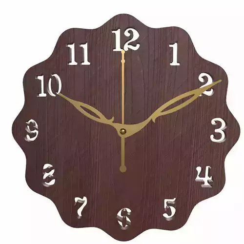 3D Wall Clock  Ornate Wooden Design with Elegant Hands