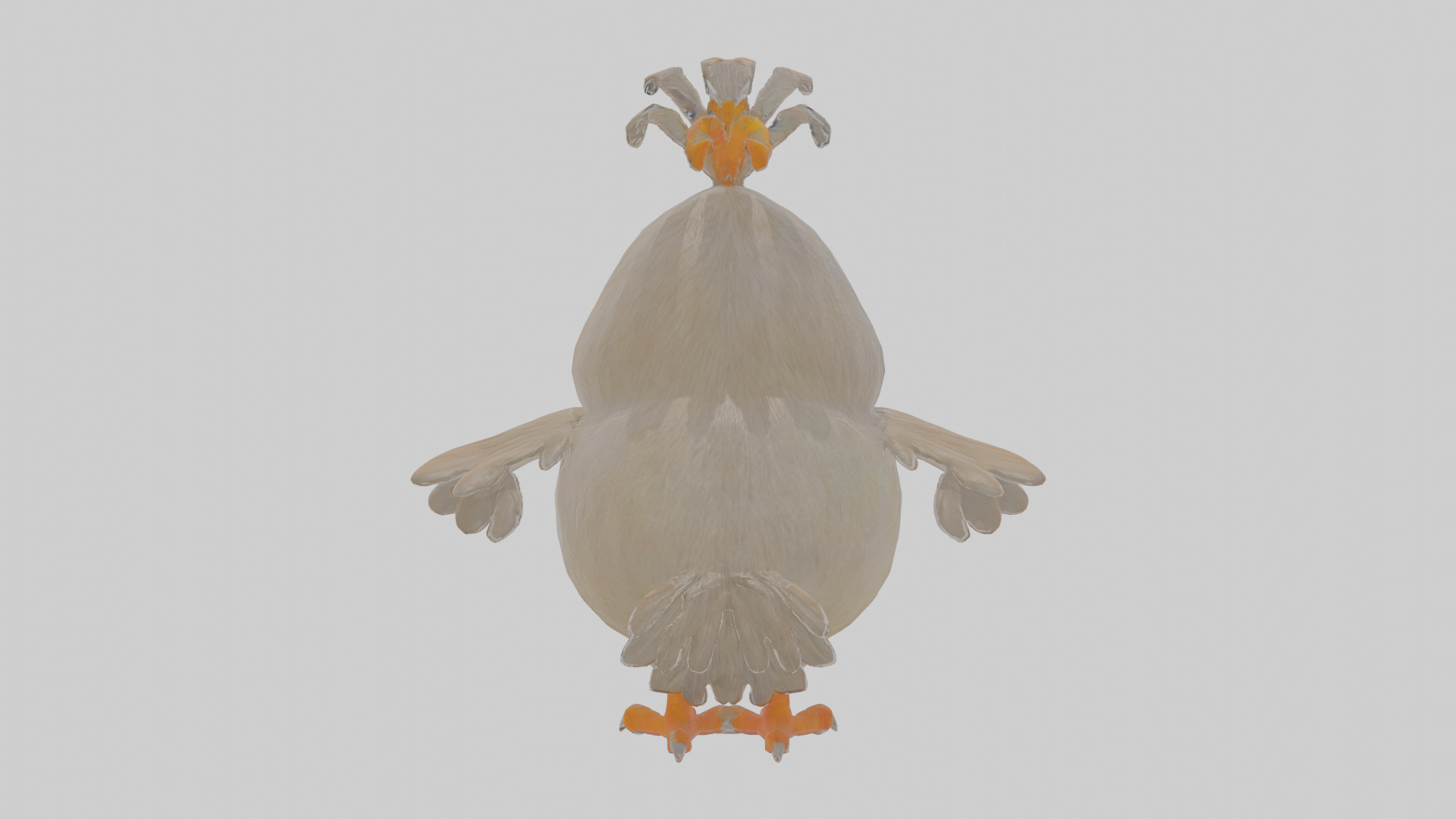 Cartoon Babbler Low-poly 3D model_1