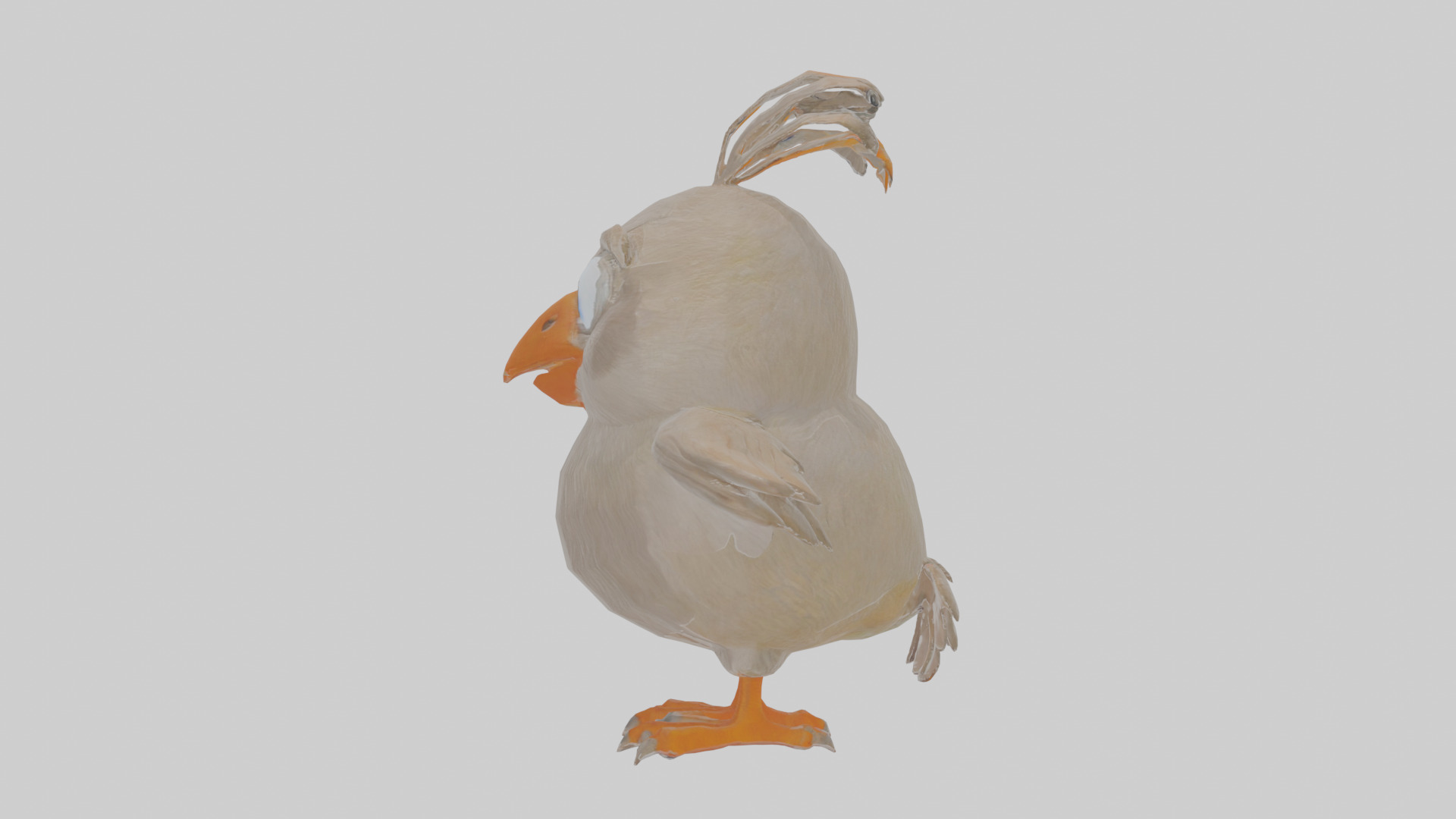 Cartoon Babbler Low-poly 3D model_18