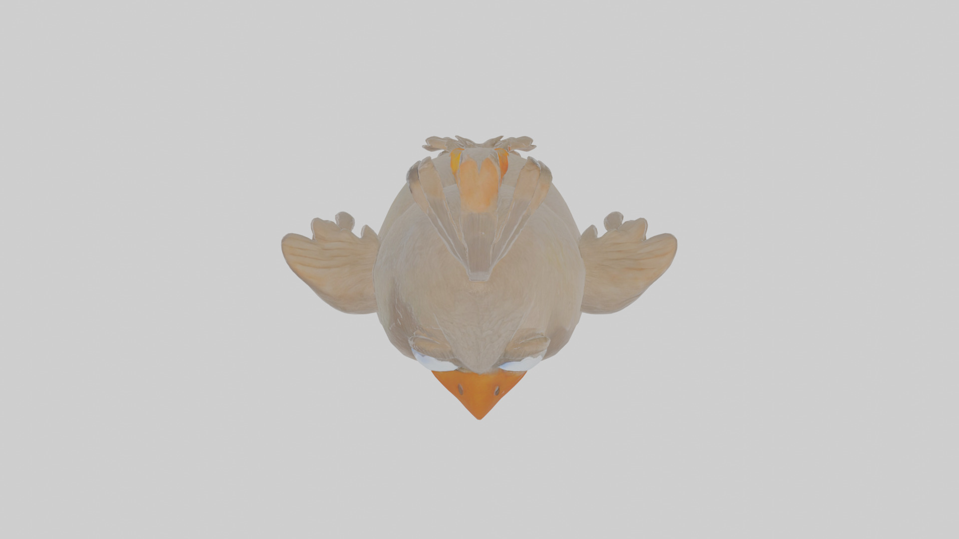 Cartoon Babbler Low-poly 3D model_20