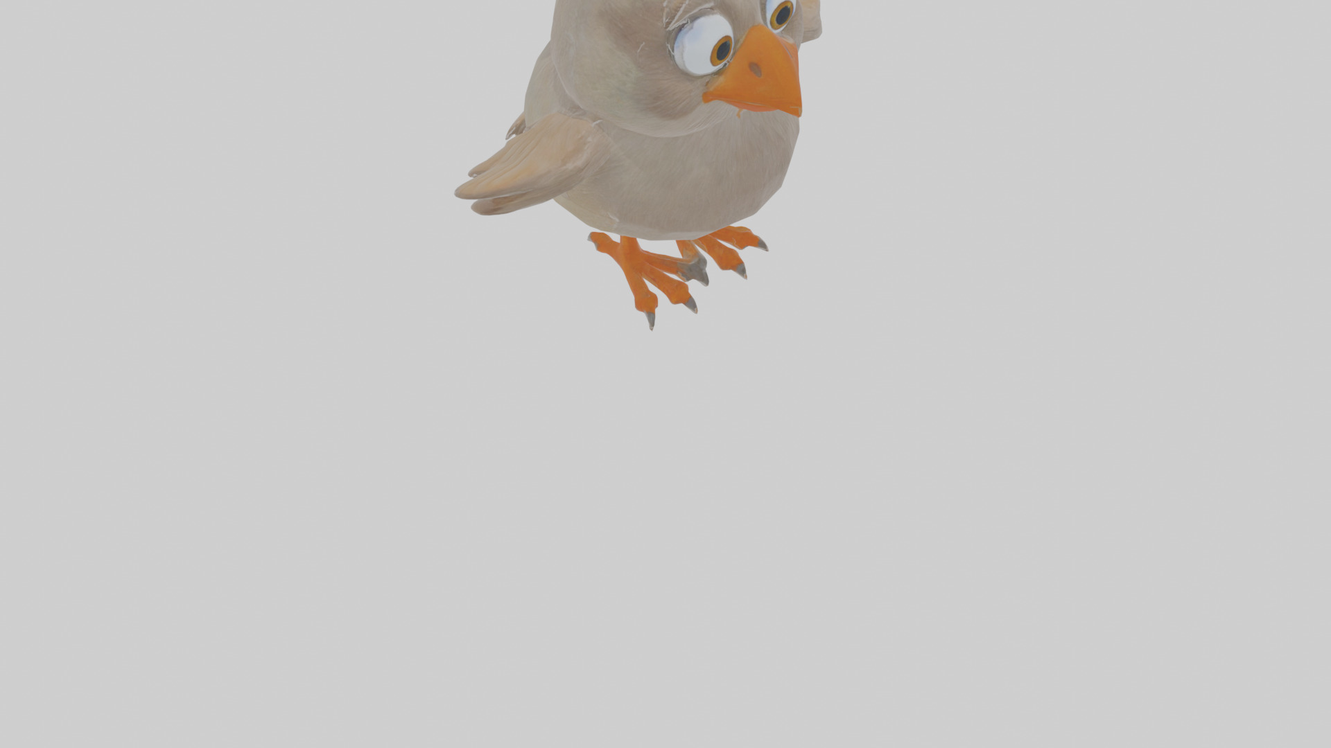 Cartoon Babbler Low-poly 3D model_9