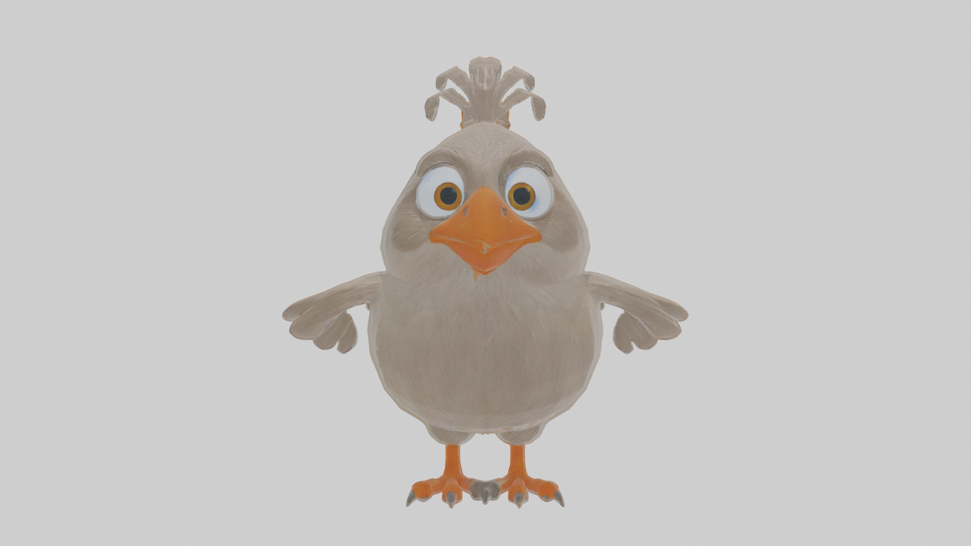 Cartoon Babbler Low-poly 3D model_12