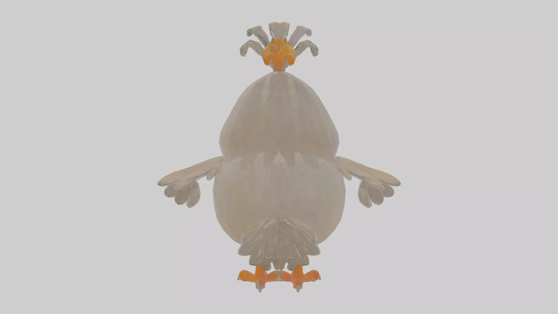 Cartoon Babbler Low-poly 3D model_0