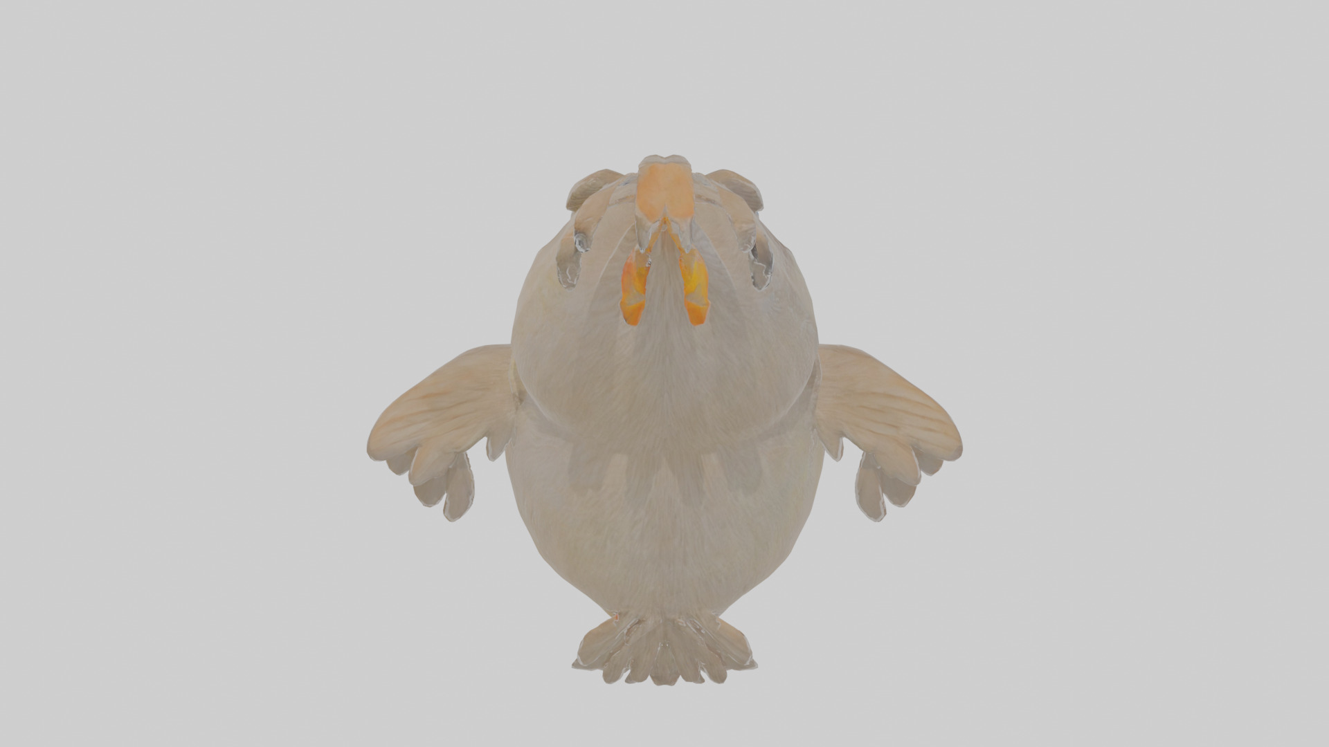 Cartoon Babbler Low-poly 3D model_21