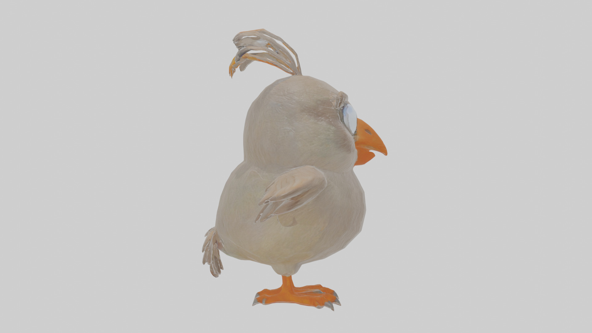 Cartoon Babbler Low-poly 3D model_19