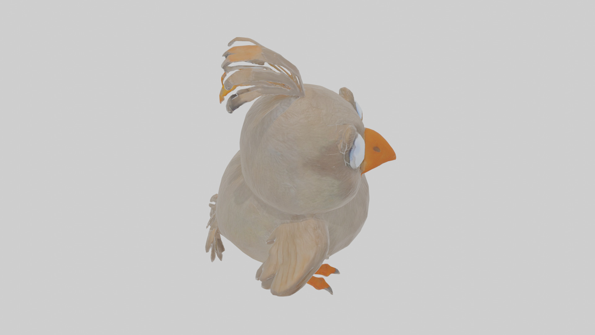 Cartoon Babbler Low-poly 3D model_27