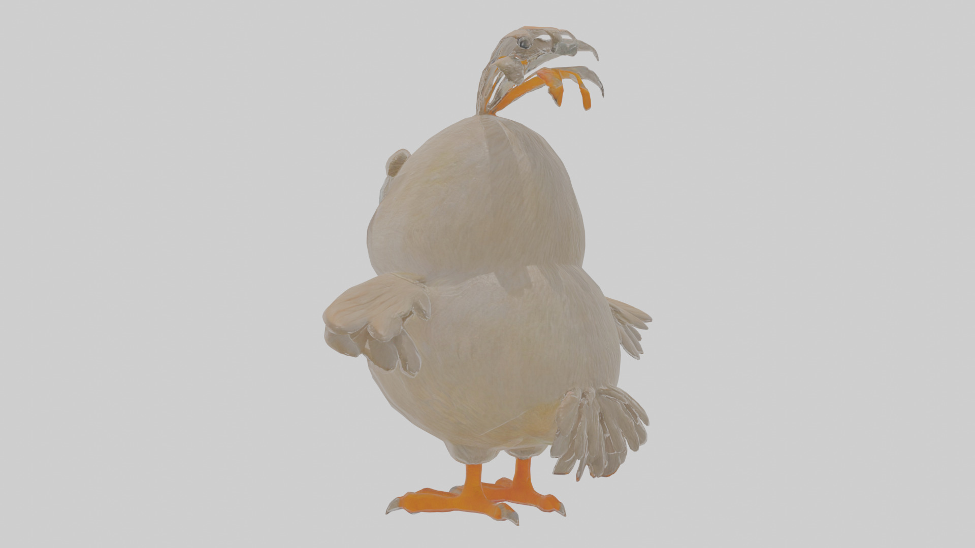Cartoon Babbler Low-poly 3D model_2