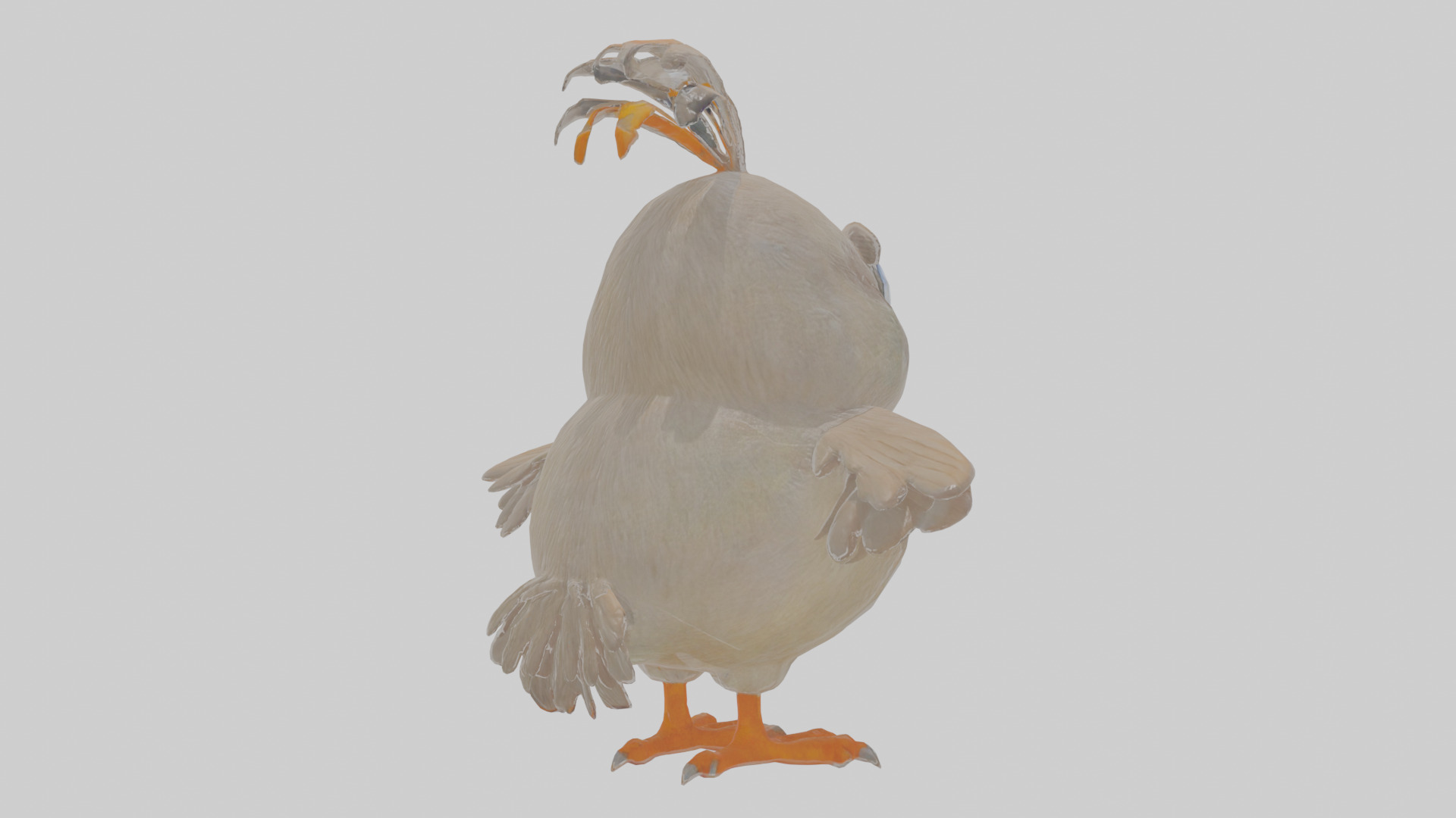 Cartoon Babbler Low-poly 3D model_3