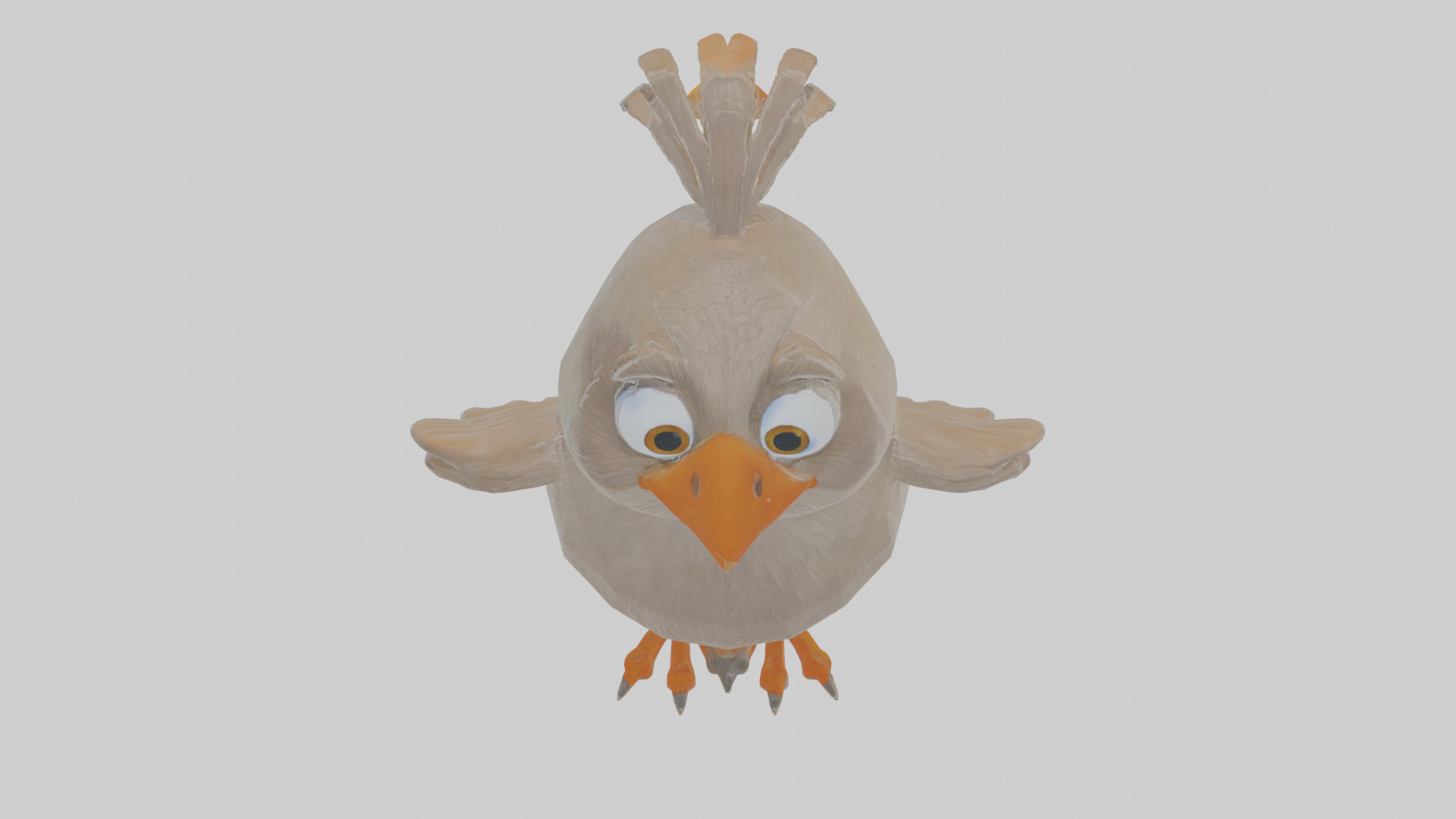 Cartoon Babbler Low-poly 3D model_23