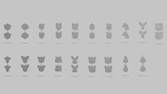 Creature Face Animal Faces Pendant Pack