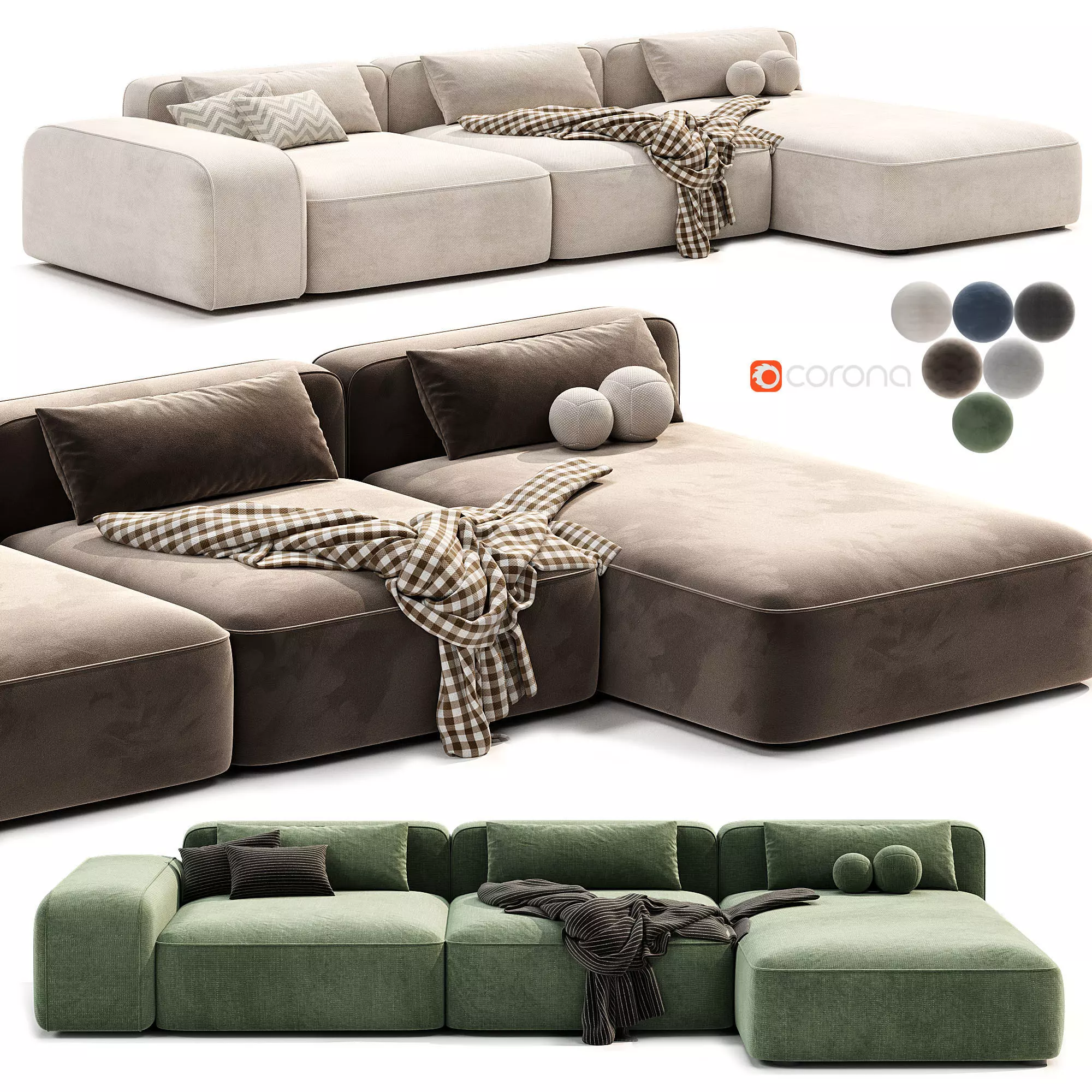 DORVAN Sofa By Desiree divani 3D model