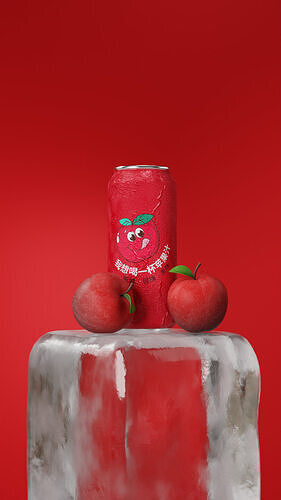 Apple Beverage Can with Realistic Water Droplets 3D model 3