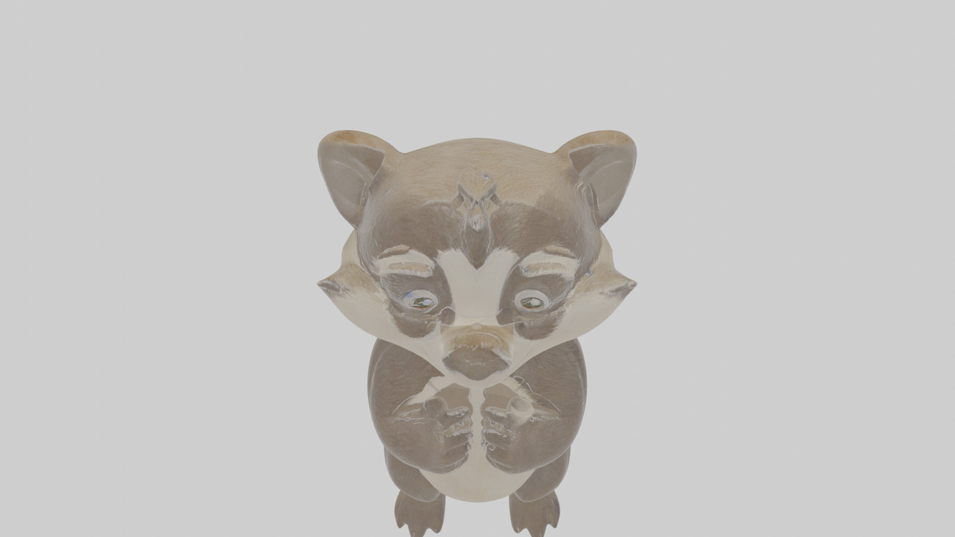 Cartoon Badger Low-poly 3D model_25