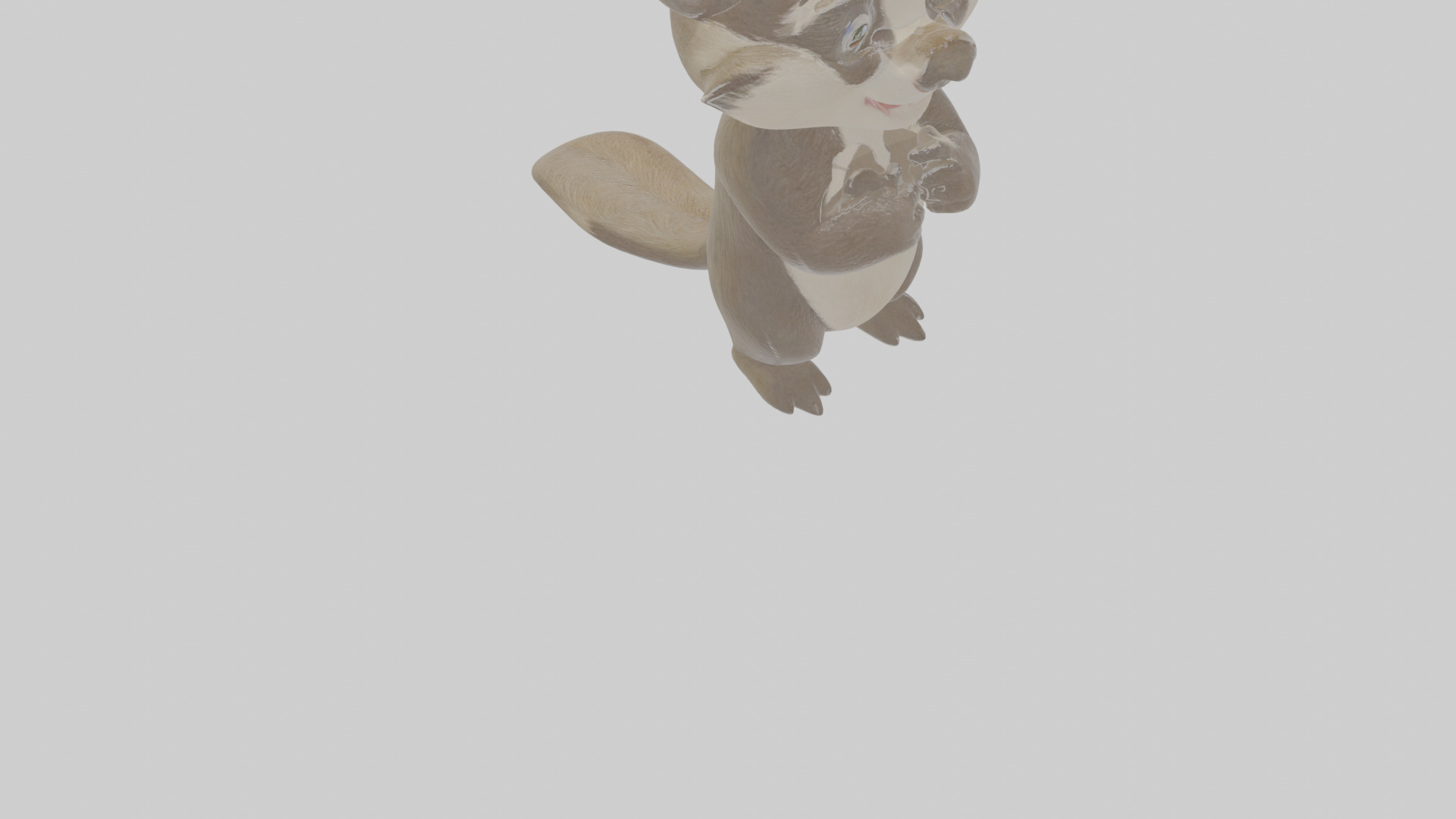 Cartoon Badger Low-poly 3D model_9