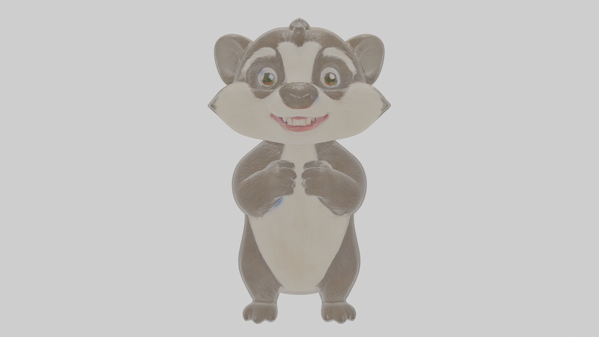 Cartoon Badger Low-poly 3D model_13