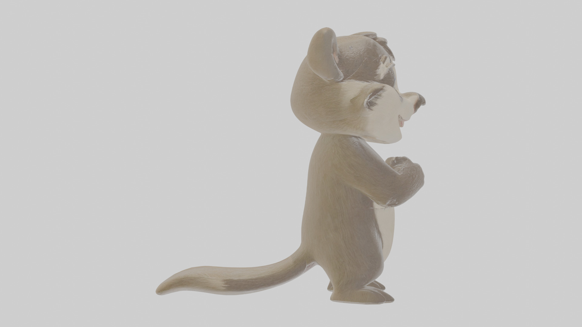 Cartoon Badger Low-poly 3D model_20