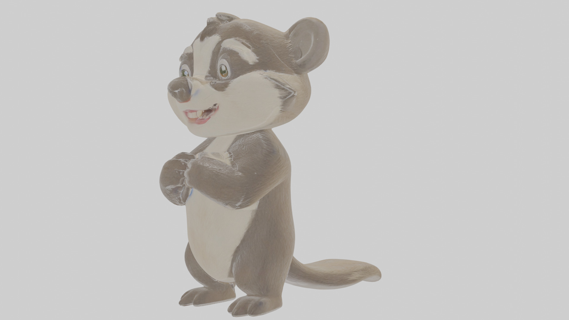 Cartoon Badger Low-poly 3D model_11