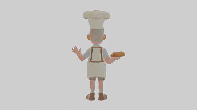 Cartoon Barnaby the Baker Model Low-poly 3D model