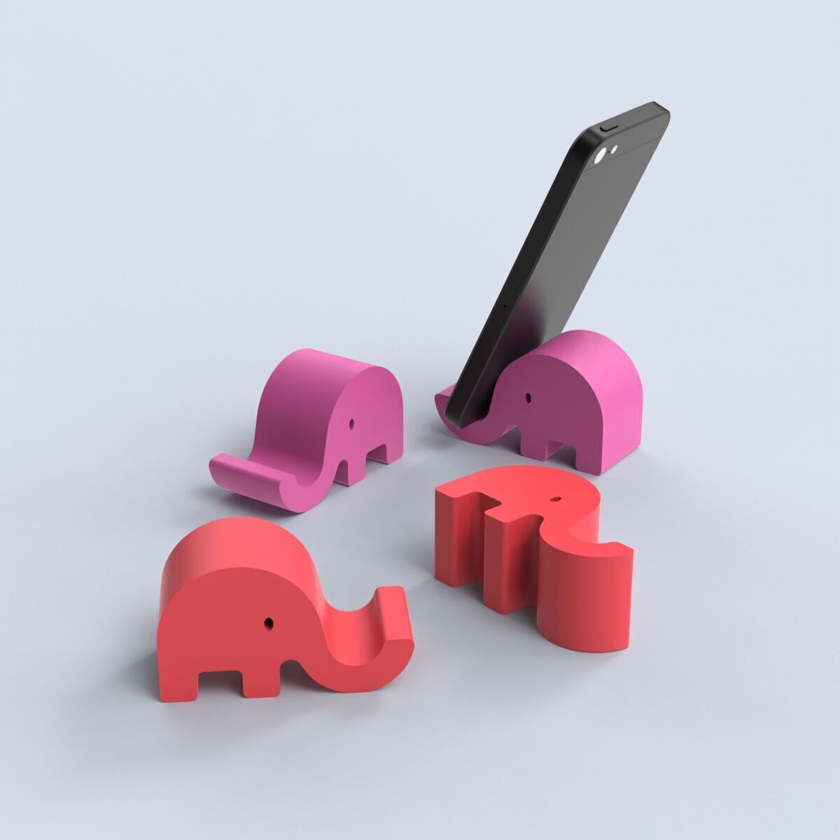 Elephant Phone Holder 3D print model_2