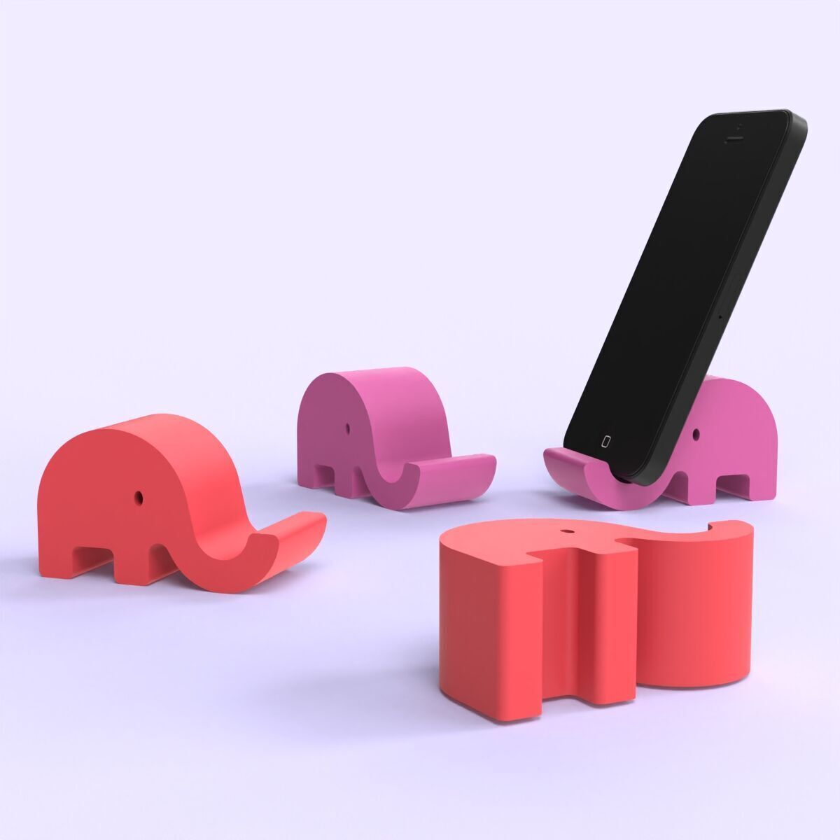 Elephant Phone Holder 3D print model_6