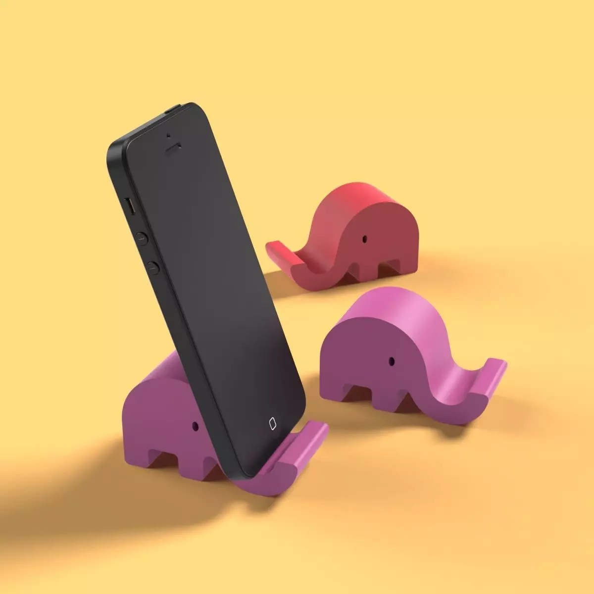 Elephant Phone Holder 3D print model_0