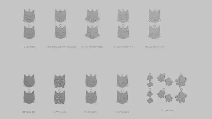 Creature Face Cat Faces Pendant Pack