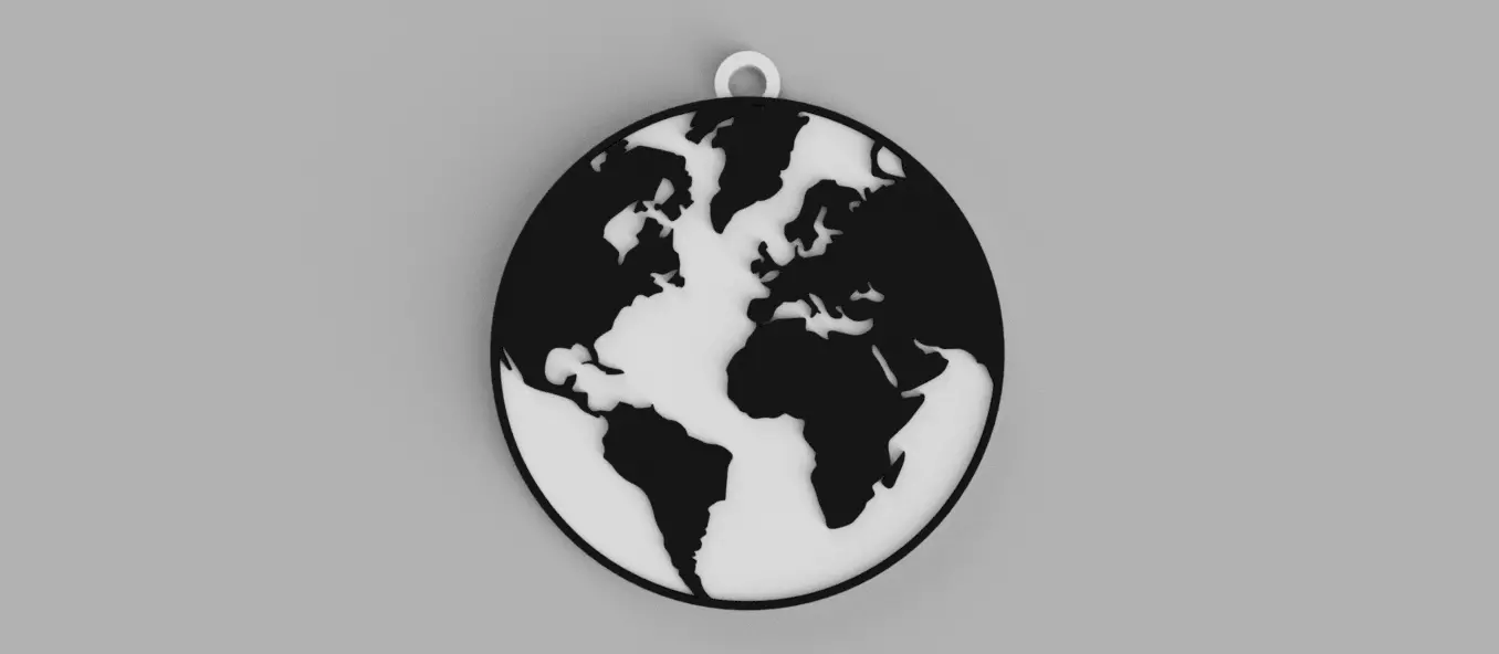 Planet Earth keychain - pendant - earring 3D print model