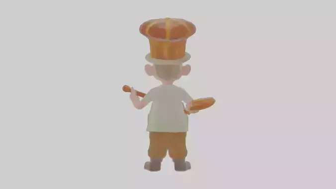 Cartoon Barnaby the Baker of Baffling Breads Model Low-poly 3D model
