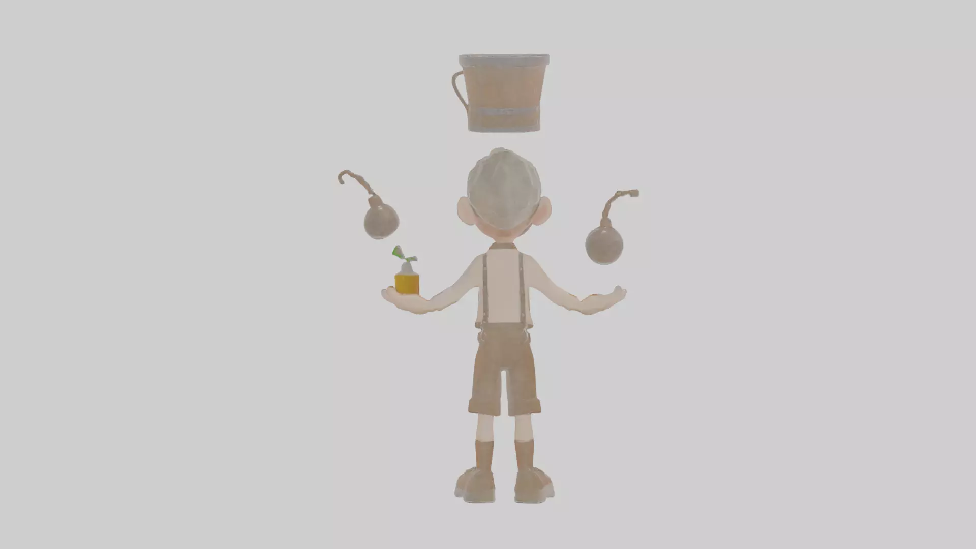 Cartoon Barnaby the Balancer of Bizarre Brews Model Low-poly 3D model_0