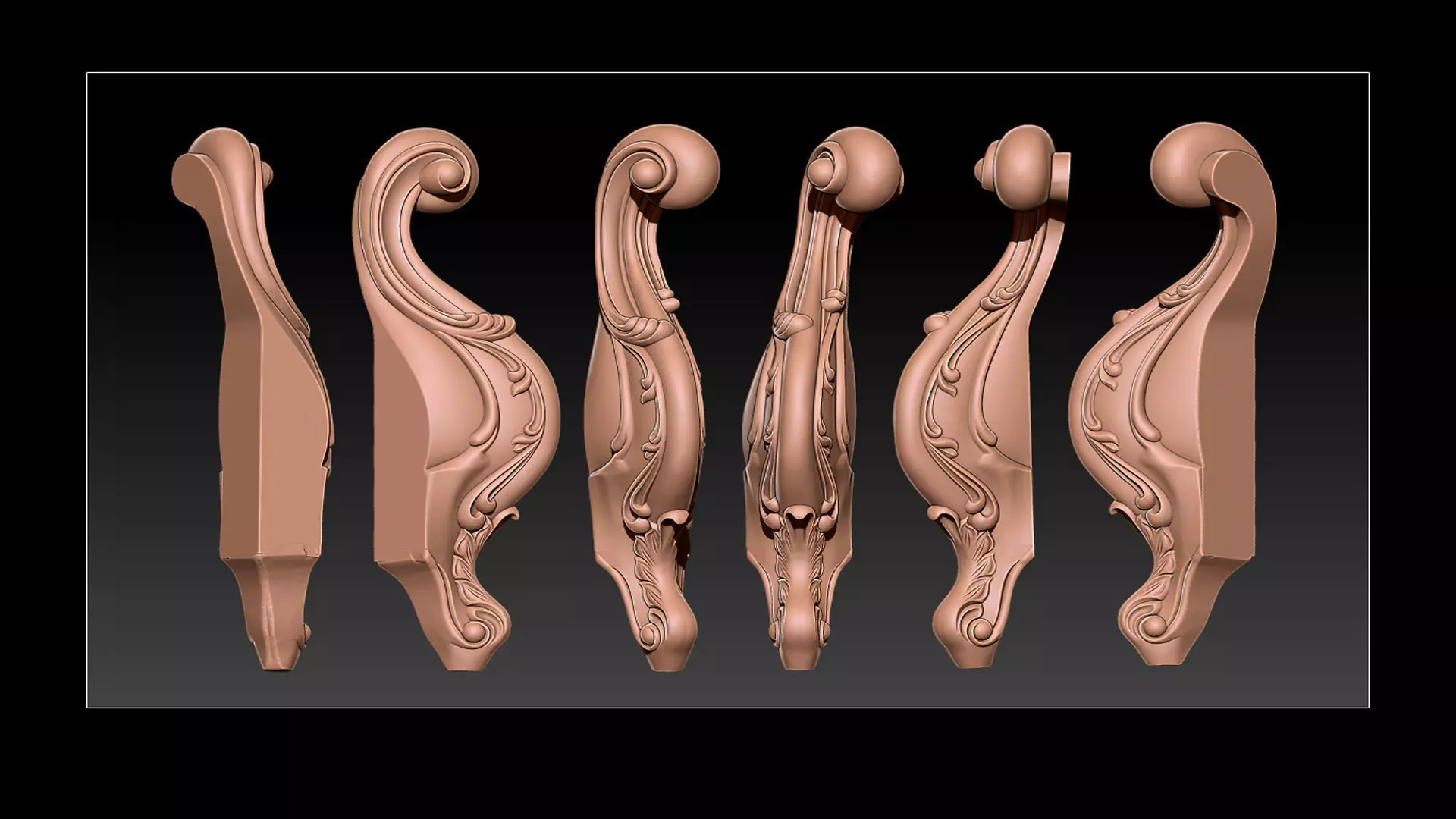 Classic Table and Chair Leg Model Kit - 076 3D print model_0