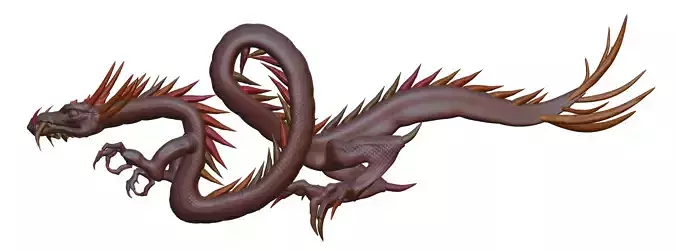 Chinese Japanese dragon highpoly sculpt