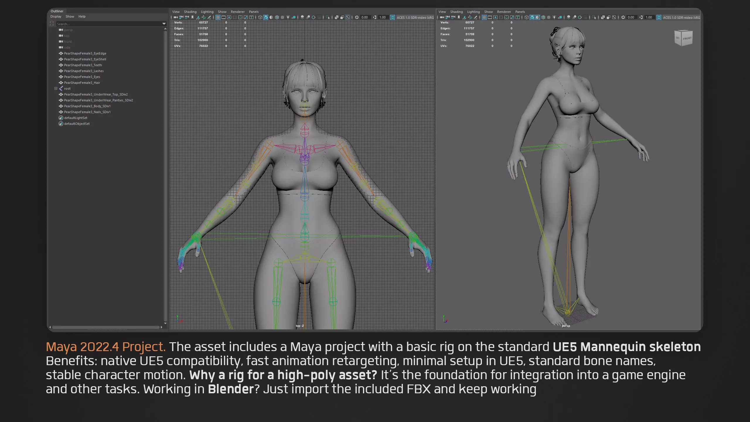 Advanced High Poly Female Basemesh - Body 03 3D model_24
