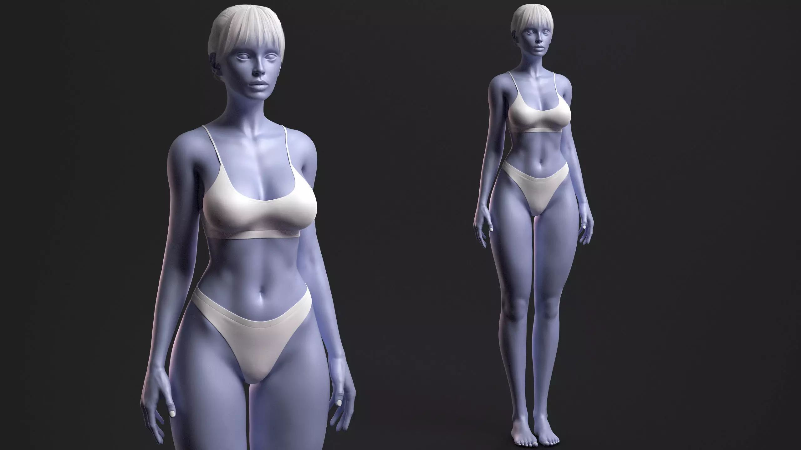 Advanced High Poly Female Basemesh - Body 03 3D model_13