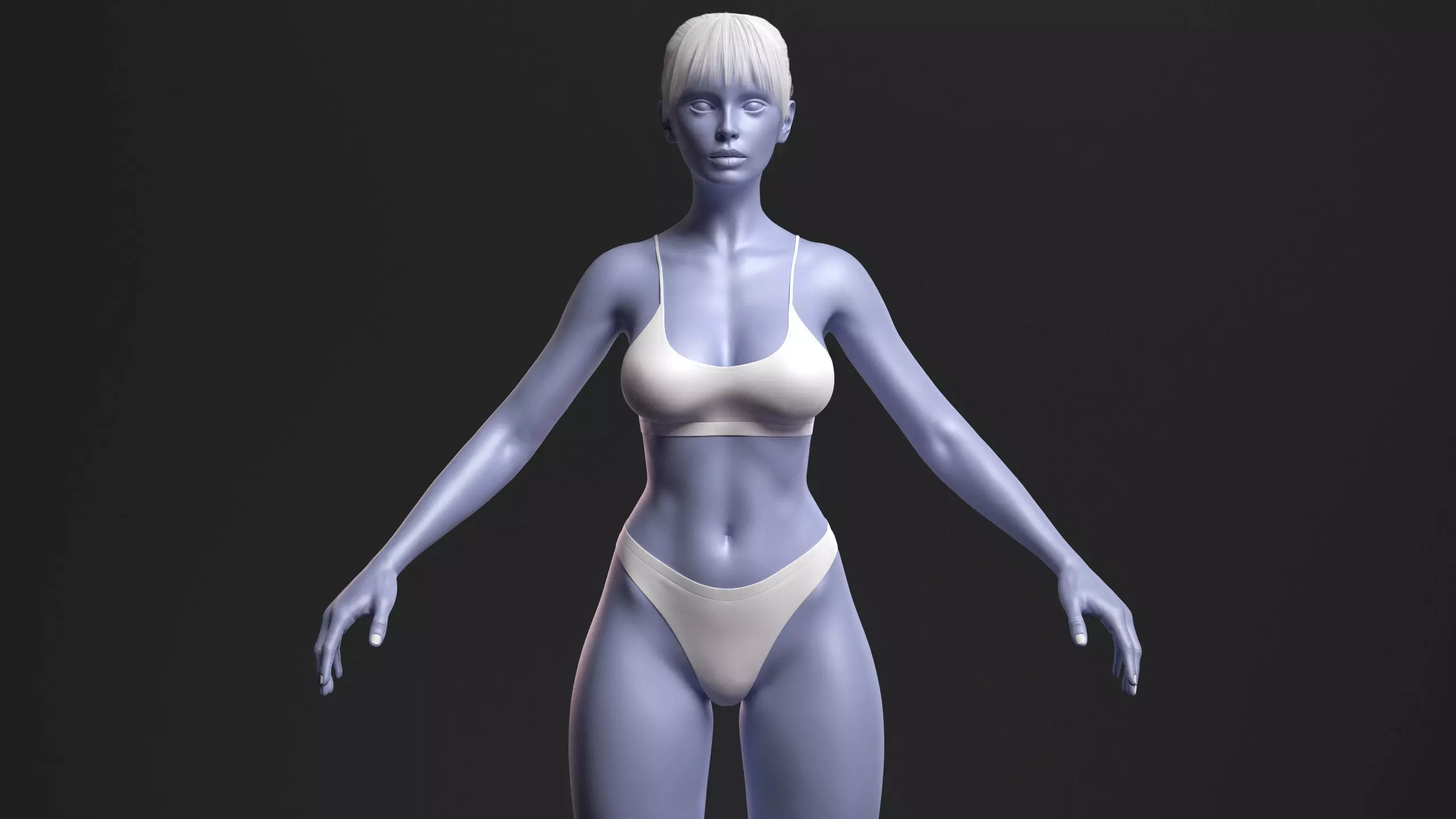 Advanced High Poly Female Basemesh - Body 03 3D model_7