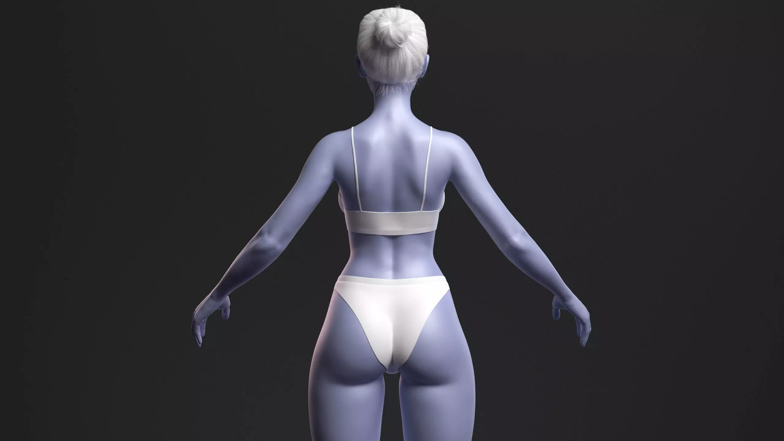 Advanced High Poly Female Basemesh - Body 03 3D model_8