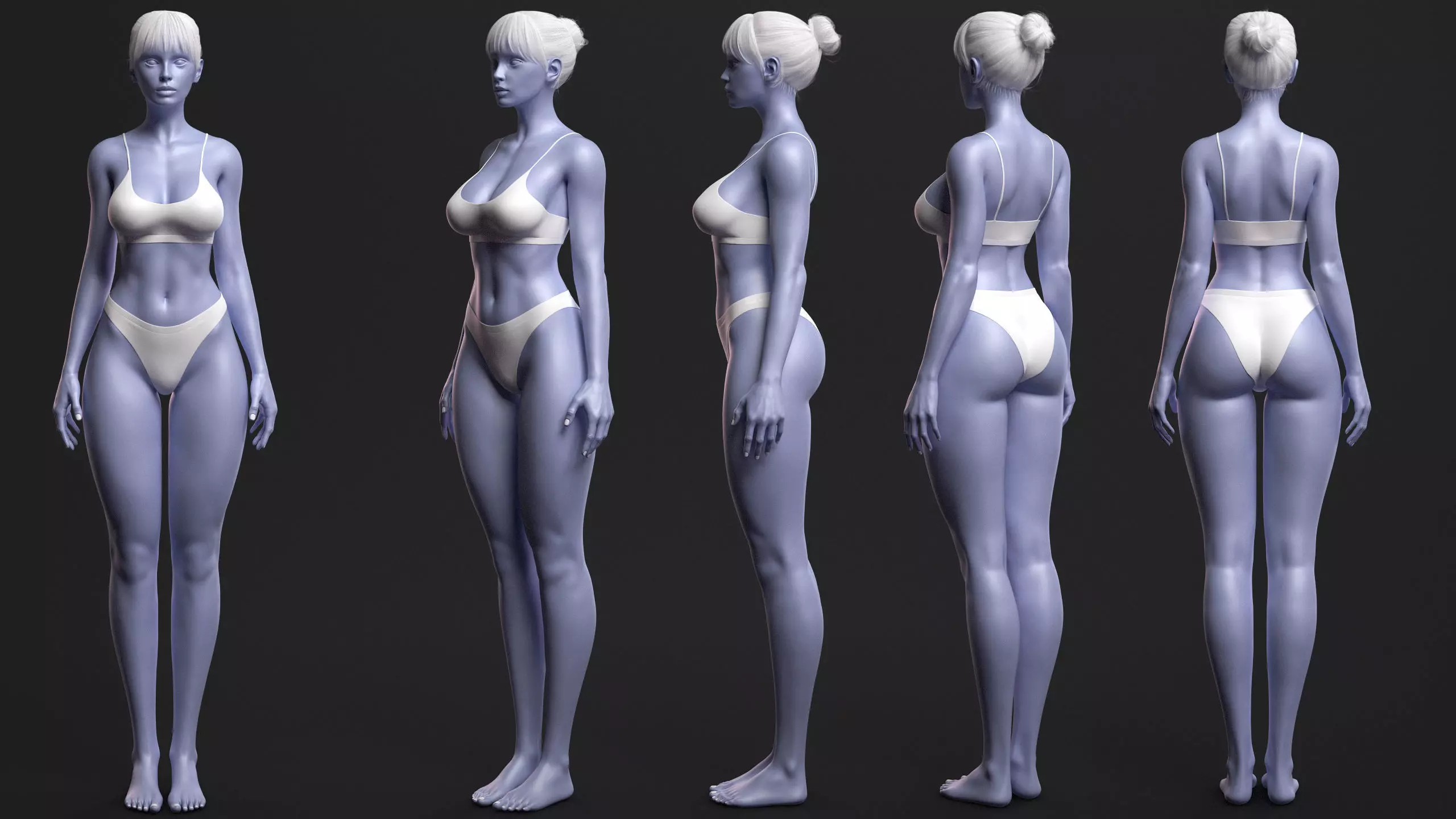 Advanced High Poly Female Basemesh - Body 03 3D model_4